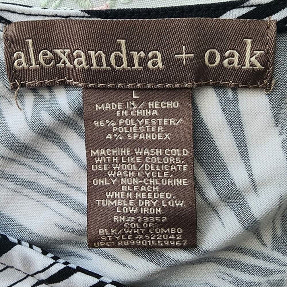 Alexandra + Oak Size L Black and White Belle 1/2 Sleeve Midi Dress - Picture 10 of 10